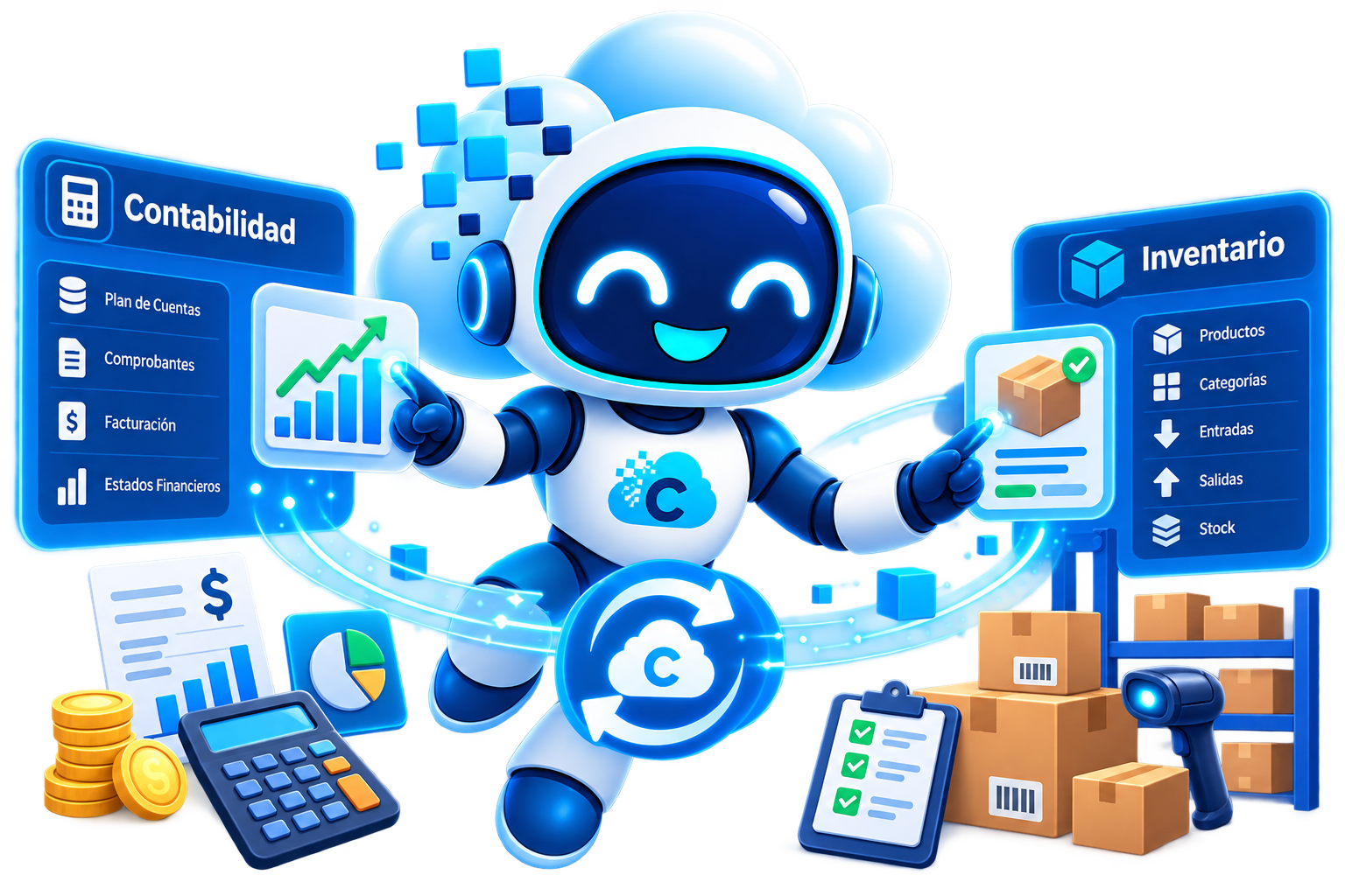 Robot CloudCo integrando contabilidad e inventario